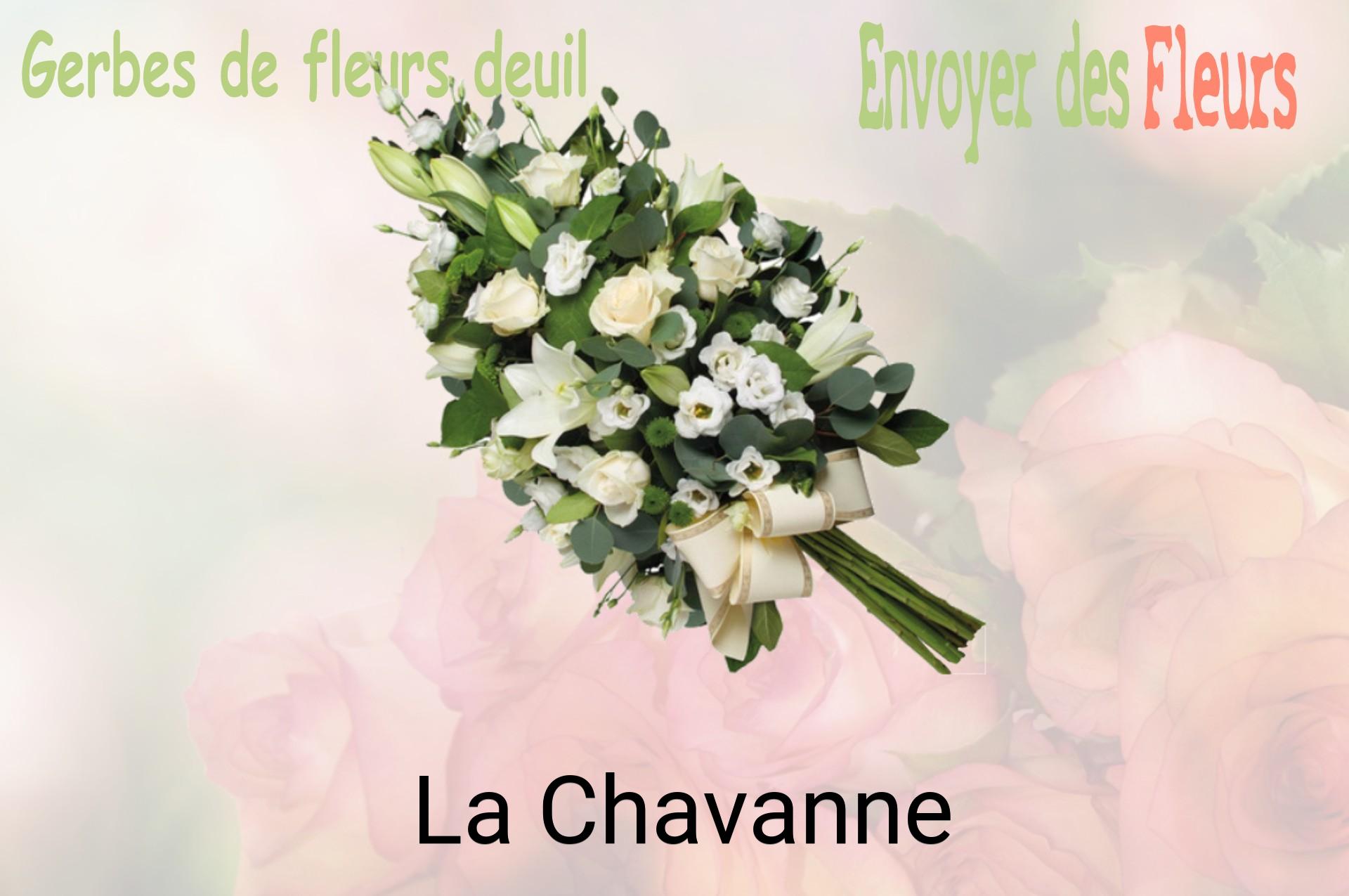 Gerbe de fleurs de deuil livrée à La Chavanne